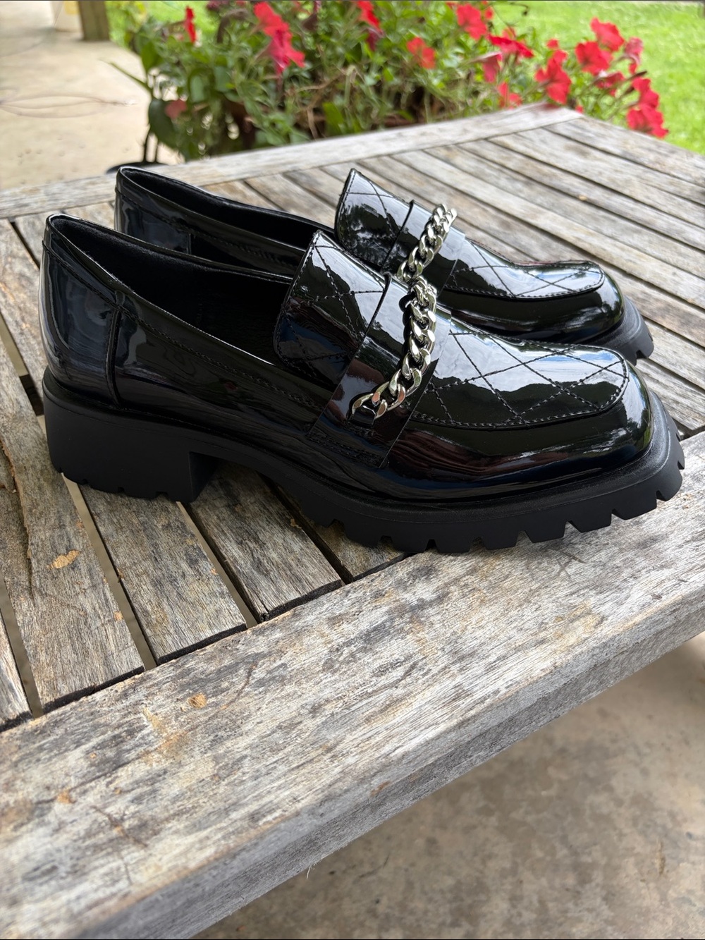 C.Paravano Chunky Patent Leather Platform Loafers